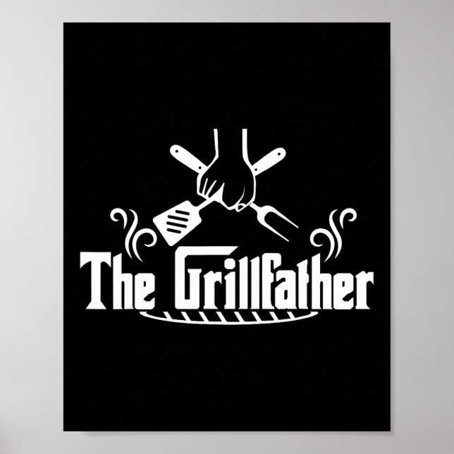 The Grillfather Bbq Grill Och Röker Rbecue Chef G Poster (Framsidan)