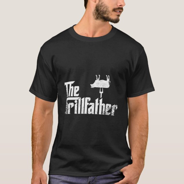 The Grillfather Bbq Grill S Farsdag T Shirt (Framsida)