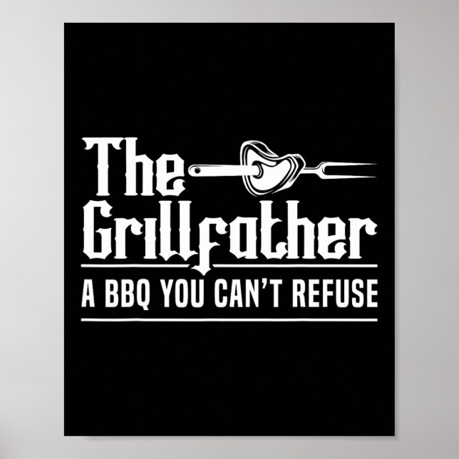 The Grillfather Bbq Grillning Grillmaster Rbecue  Poster (Framsidan)