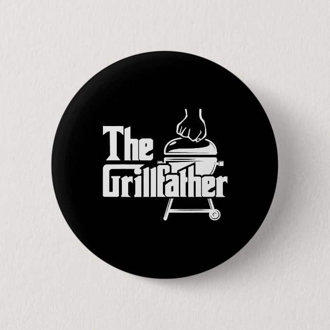 The Grillfather - Pitmaster BBQ Älskare Rökare Gri Knapp (Framsida)