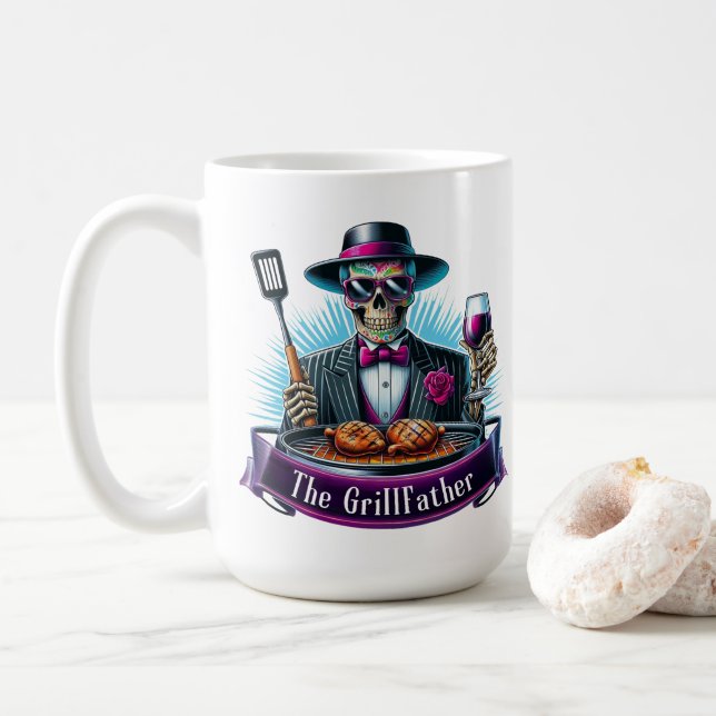 The Grillfather Roligt Skelett Fars Dag Kaffemugg (Med munk)