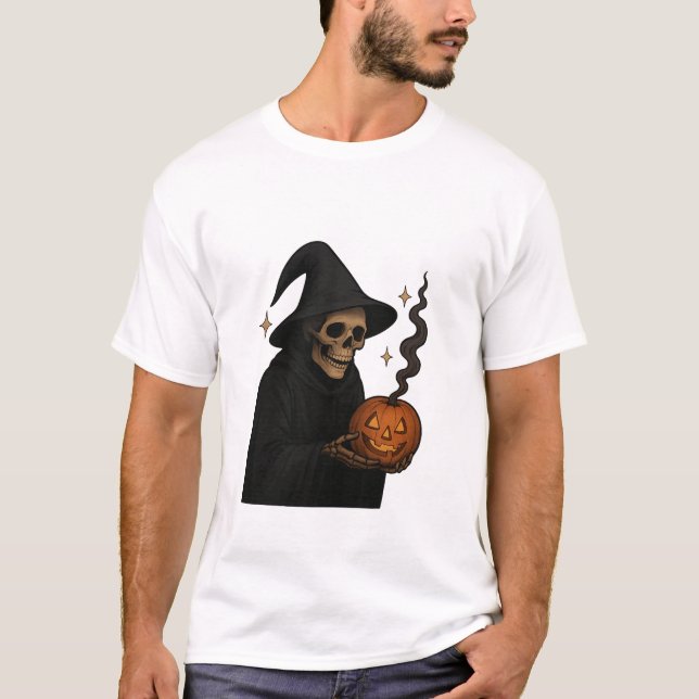 "The Grim Reaper's Pumpkin - Halloween Edition T Shirt (Framsida)