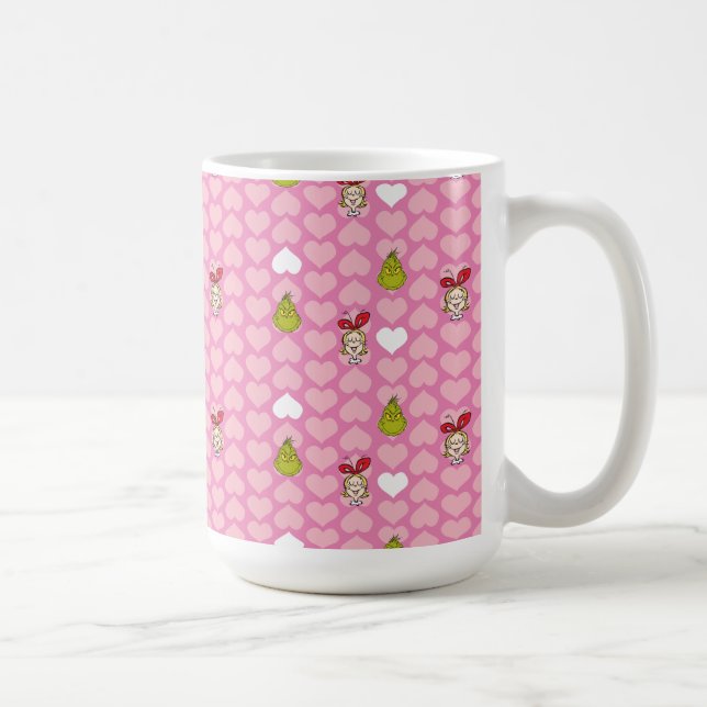 The Grinch & Cindy-Lou Rosa Hjärtmönster Kaffemugg (Höger)