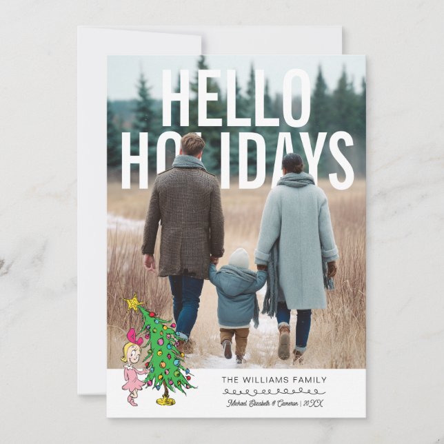 The Grinch | Cindy Lou Who Personalized Photo Julkort (Framsida)