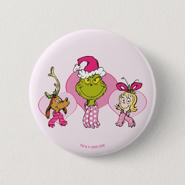 The Grinch Crew in Pink Valentine's Portrait Knapp (Framsida)