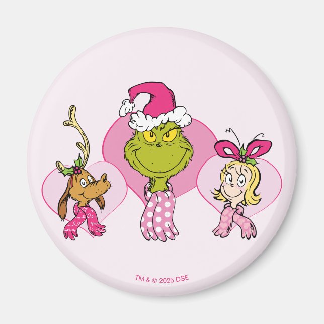 The Grinch Crew in Pink Valentine's Portrait Magnet (Framsidan)