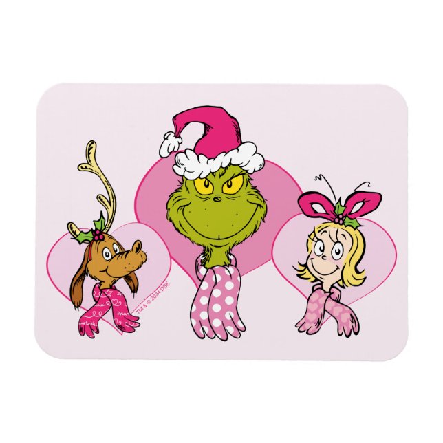 The Grinch Crew in Pink Valentine's Portrait Magnet (Horisontell)