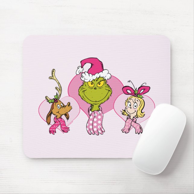The Grinch Crew in Pink Valentine's Portrait Musmatta (Med mus)
