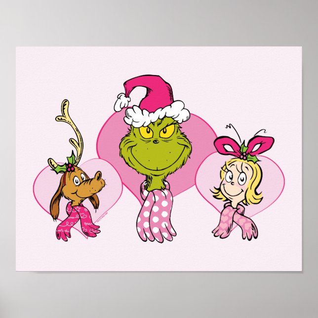 The Grinch Crew in Pink Valentine's Portrait Poster (Framsidan)