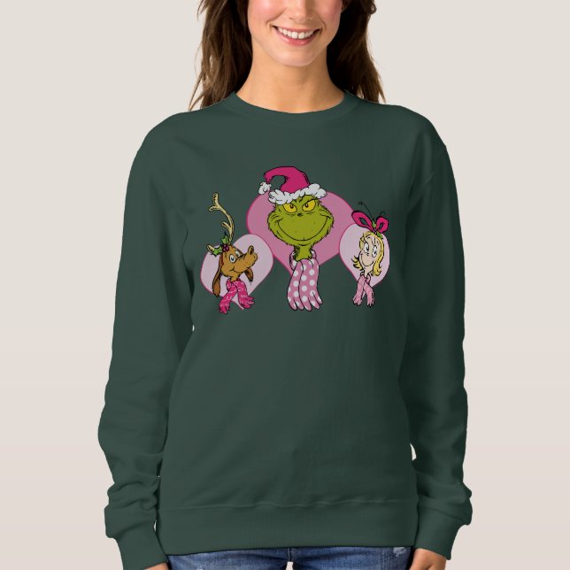 The Grinch Crew in Pink Valentine's Portrait T Shirt (Framsida)