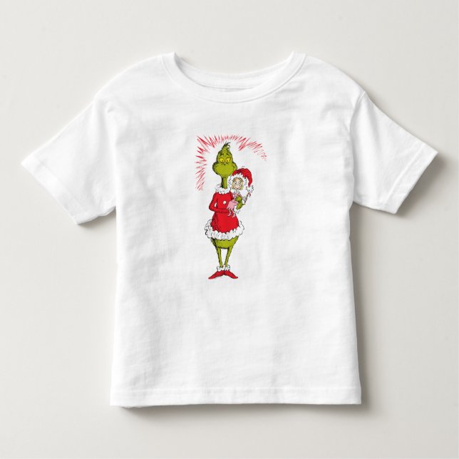 The Grinch Holds Cindy Lou Who T Shirt (Framsida)
