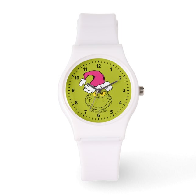 The Grinch in Pink Santa Hat Armbandsur (Framsida)