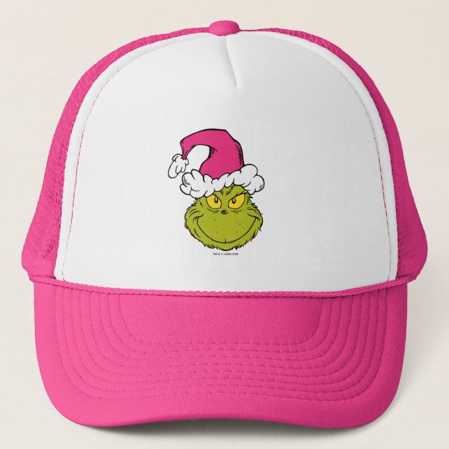The Grinch in Pink Santa Hat Keps (Framsida)