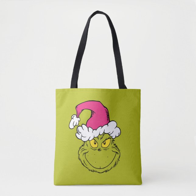 The Grinch in Pink Santa Hat Tygkasse (Framsida)