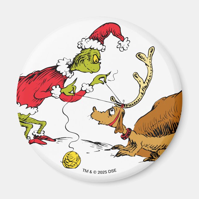 The Grinch Prepares Max the Reindeer Magnet (Framsidan)