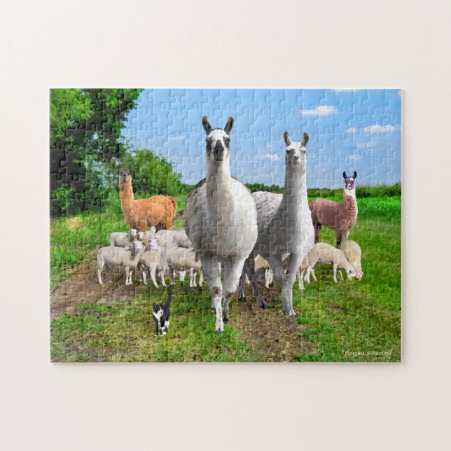 "The Guard Llamas" Pussel (Horisontell)