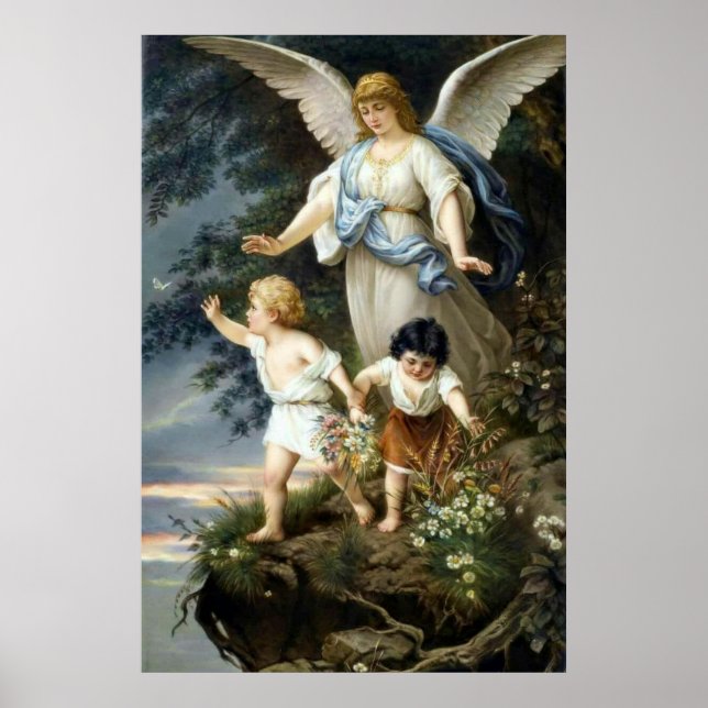 The Guardian Angel - Bernhard Plockhorst Poster (Framsidan)