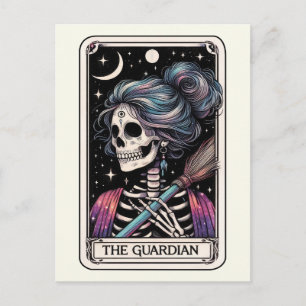 The Guardian Tarot Häxiga Skelett Kvast Vykort