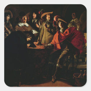The Guards Smoking, 1643 Fyrkantigt Klistermärke