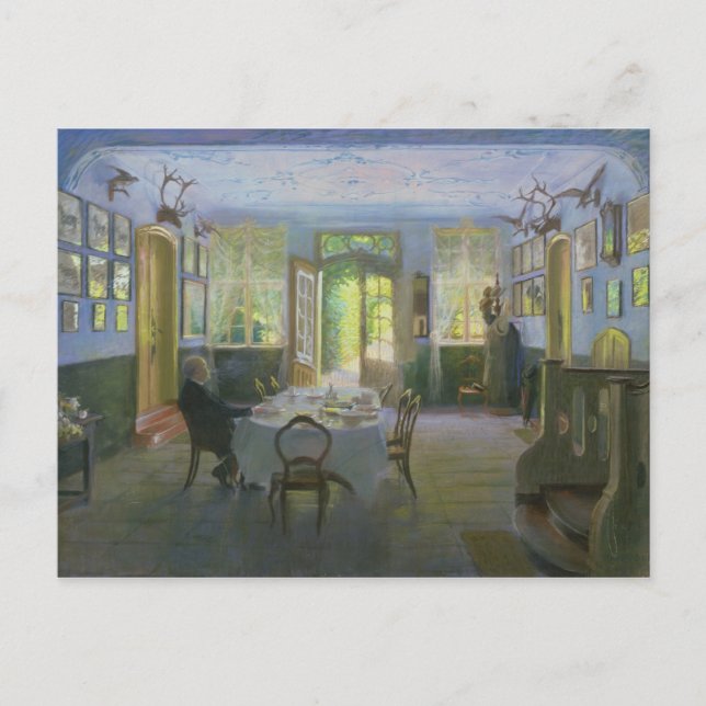The Hall of the Manor House in Waltershof, 1894 Vykort (Framsida)