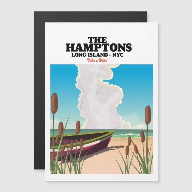The Hamptons Long island NYC, resebroschyr. (Fram/baksida)