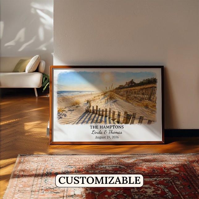 The Hamptons New York Poster, Watercolor, Custom Poster (Skapare uppladdad)