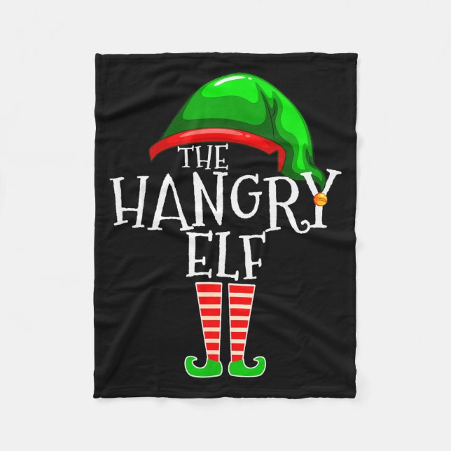 The Hangry Elf Family Matching Group Christmas Fun Fleecefilt (Framsidan)