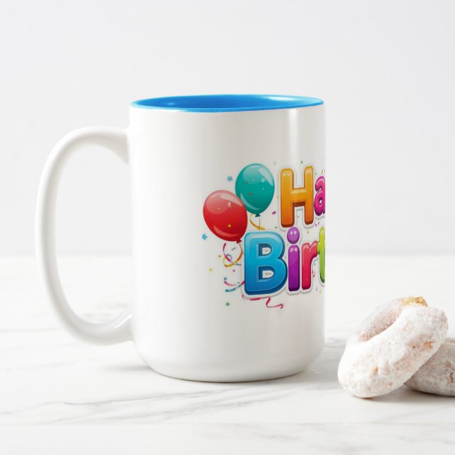 The Happy Birthday Mug Två-Tonad Mugg (Med munk)