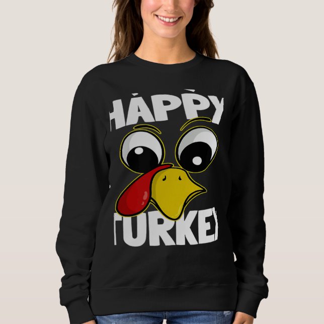 The Happy Turkey Family Group Matching Thanksgivin T Shirt (Framsida)