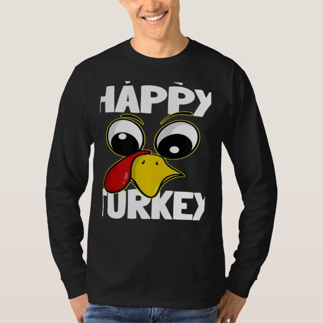 The Happy Turkey Family Group Matching Thanksgivin T Shirt (Framsida)