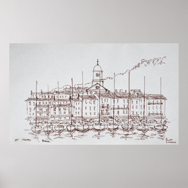 The Harbor, Saint-Tropez | French Riviera, France Poster (Framsidan)