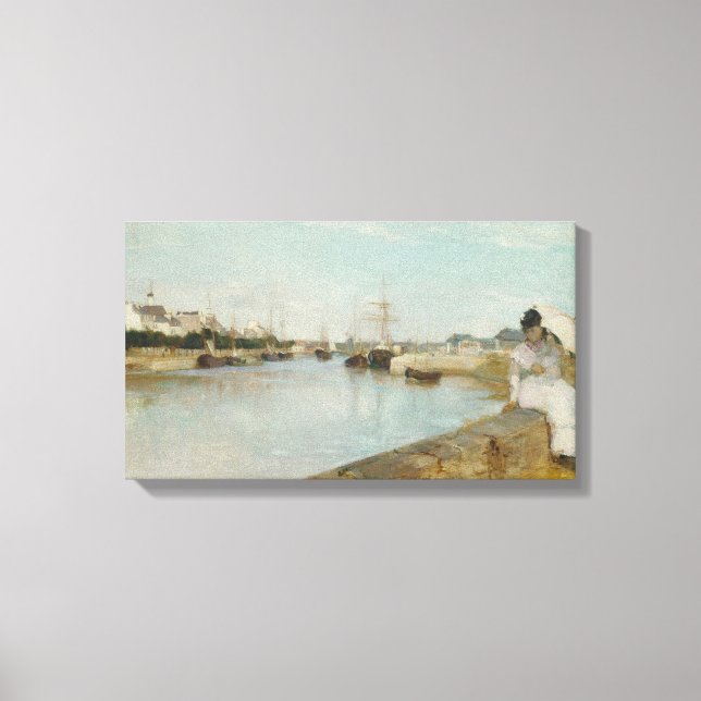 The Harbour at Lorient, 1869 (oil on canvas) Canvastryck (Framsida)