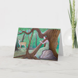 "The Harpist and the Tree" Greeting Card Kort