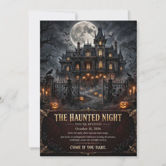 The Haunted Night gotisk herrgård Halloween-fest I Inbjudningar