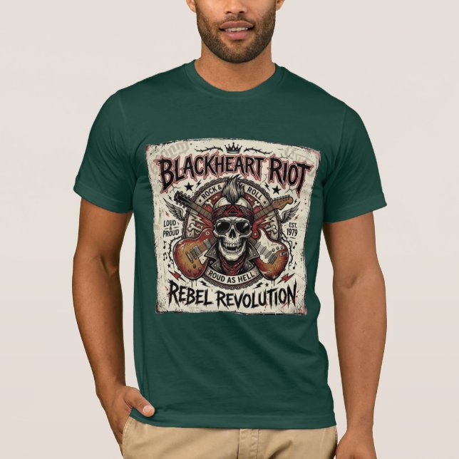 The Headliner" Rebel Skull Grafisk T-shirt (Framsida)