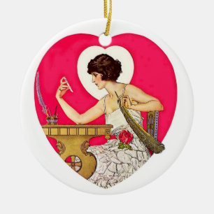 The Heart's Desire av C Coles Phillips Julgransprydnad Keramik
