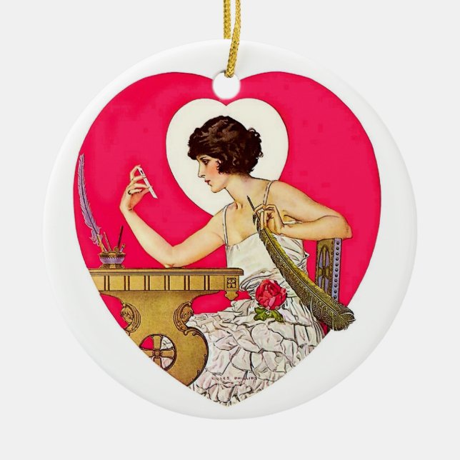 The Heart's Desire av C Coles Phillips Julgransprydnad Keramik (Framsidan)