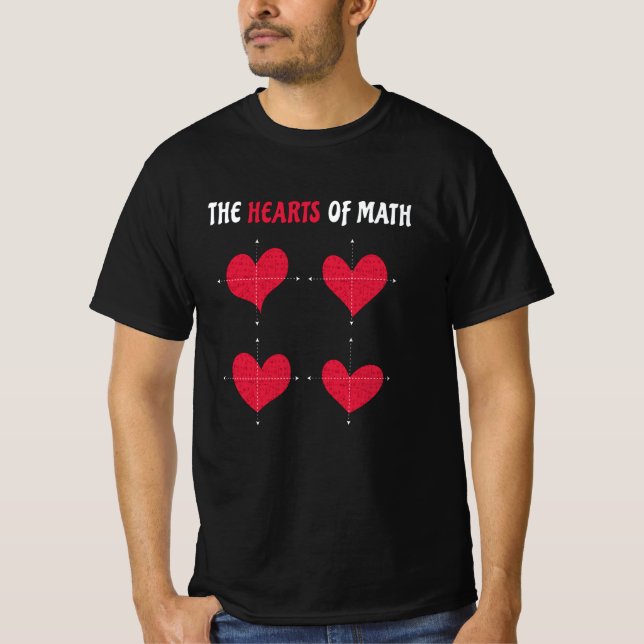 The Hearts Of Math Valentine's Day Math T Shirt (Framsida)