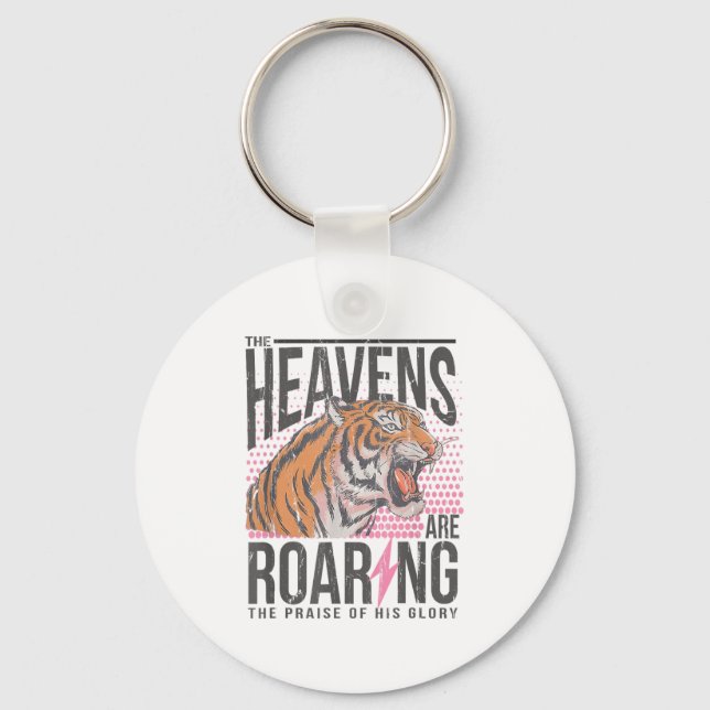 The Heavens Are Roaring, Psalm 19_1 Bible Verse  Nyckelring (Framsida)