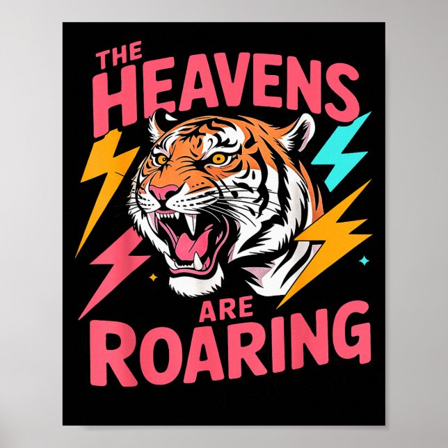 The Heavens Are Roaring Psalm 19_1 Tiger Christian Poster (Framsidan)