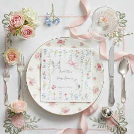 The Heirloom Rose & Ribbon Signature Stork Pappersservett