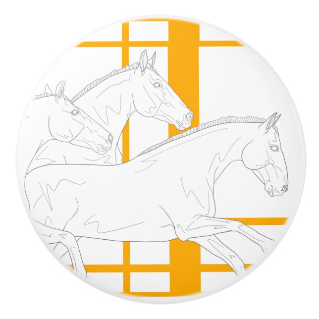 The Herd Hästar Keramisk Knopp (Framsidan)