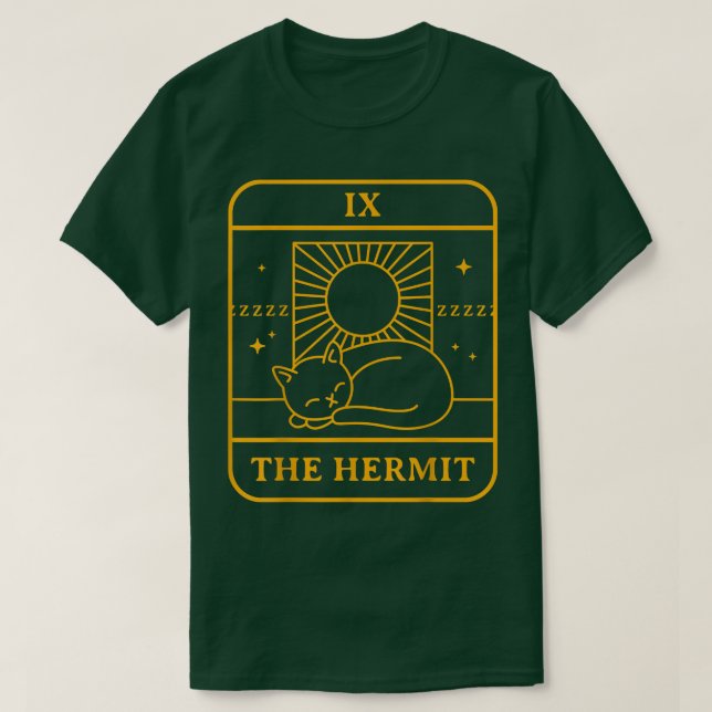 The Hermit Funny Cat  T Shirt (Design framsida)