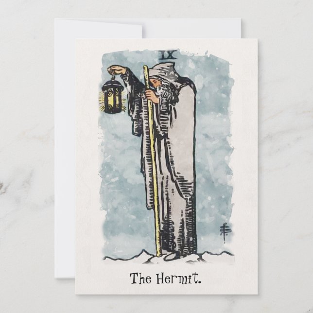The Hermit Tarot Card Painting Inbjudningar (Framsida)