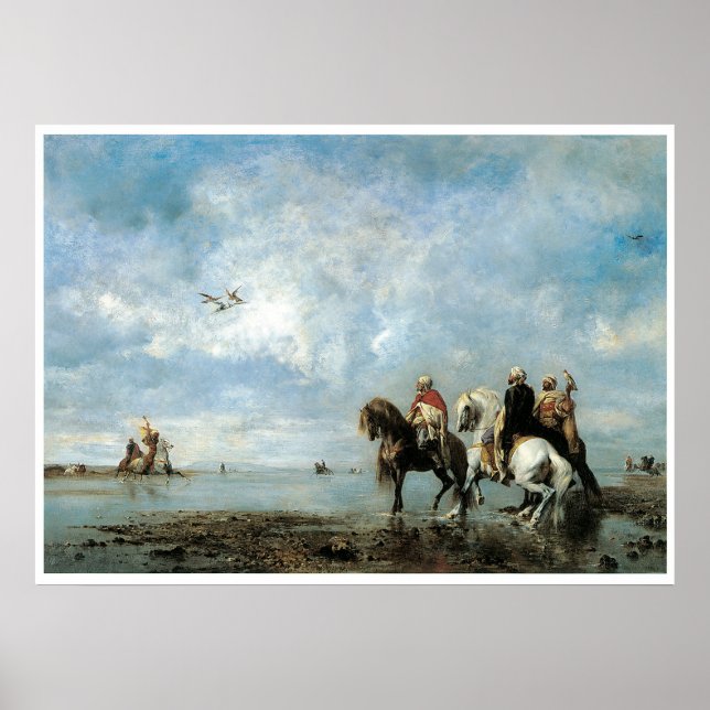 The Heron Hunt (Algeriet), 1865 Eugene Fromentin Poster (Framsidan)