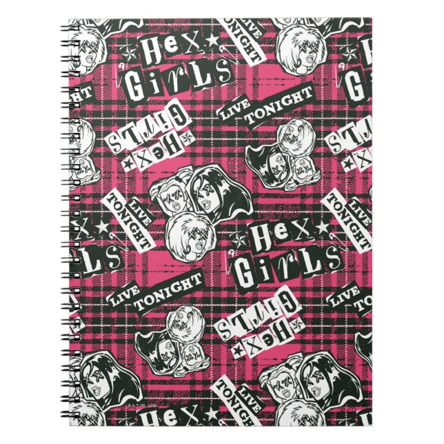The Hex Girls Punk Karo Mönster Anteckningsbok (Framsidan)