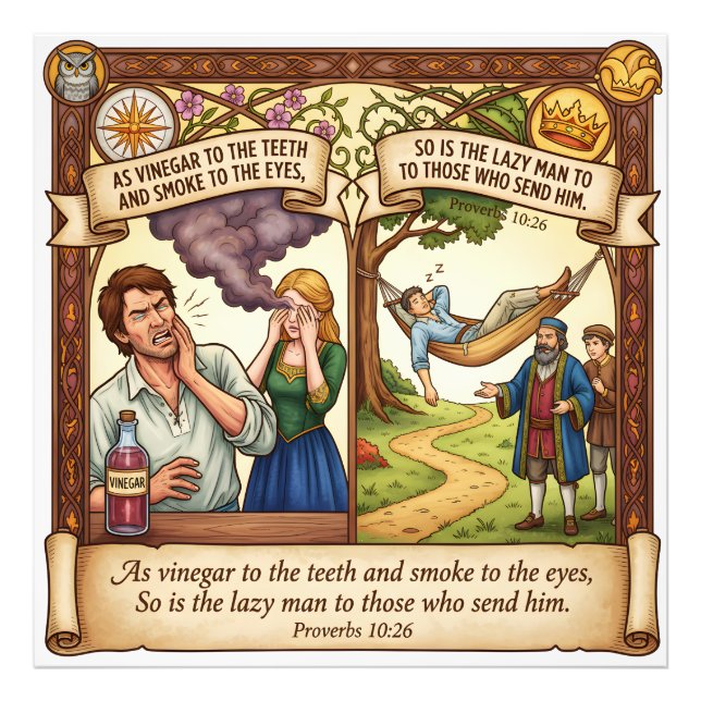 The High Cost of Laziness - Proverbs 10:26 Fototryck (Framsidan)