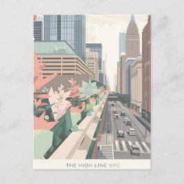 The High Line NYC Pastel Art Vykort
