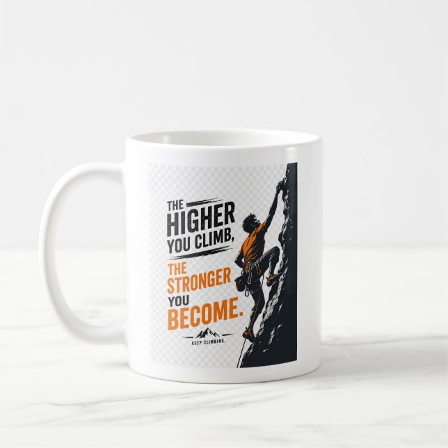 The Higher You Climb Klätterdesign  Kaffemugg (Vänster)