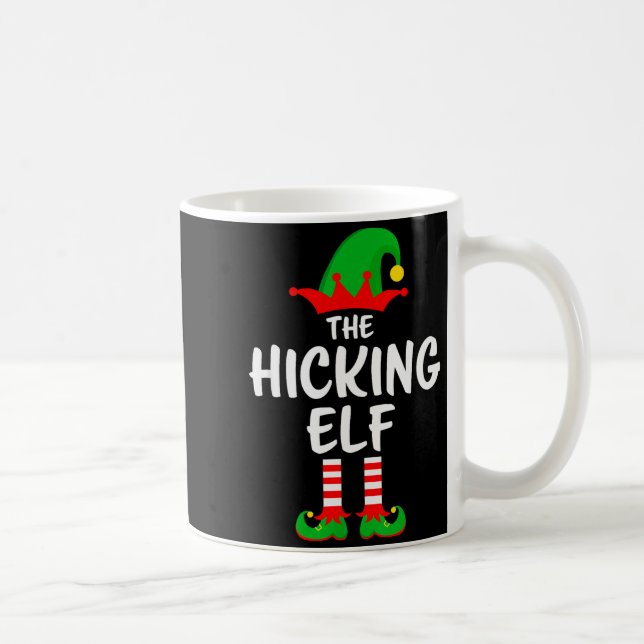 The Hiking Elf Matching Family Christmas  Kaffemugg (Höger)